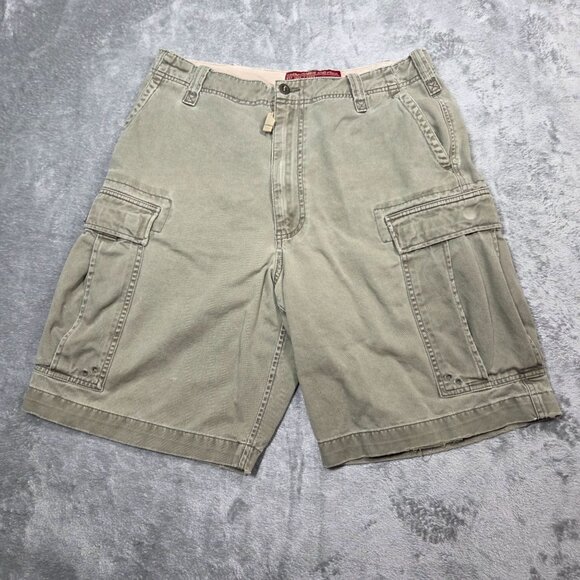 Vintage Abercrombie & Fitch Shorts Mens 32 Green Cargo Utility Skater Y2K 90s - Picture 1 of 10